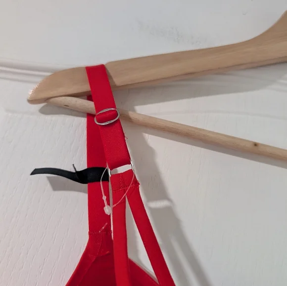 Aerie | Real Good Sunnie Demi Push Up Strappy Convertible Bra In Holiday Red - Picture 10 of 12